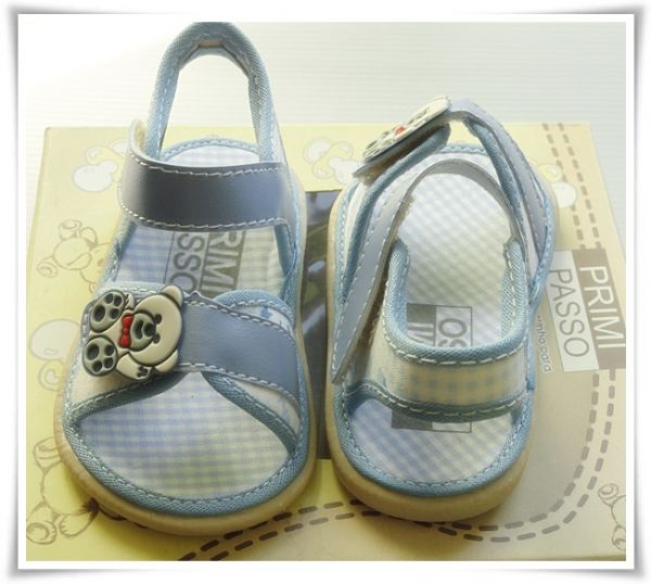 Sandalia Papete Infantil Azul Ursinho