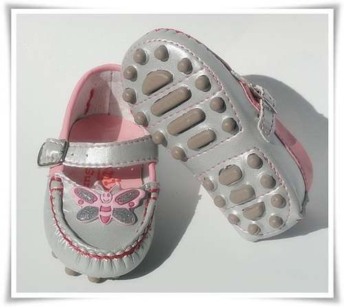 Sapatinhos Com Cravinhos Infantil - Prata/rosa